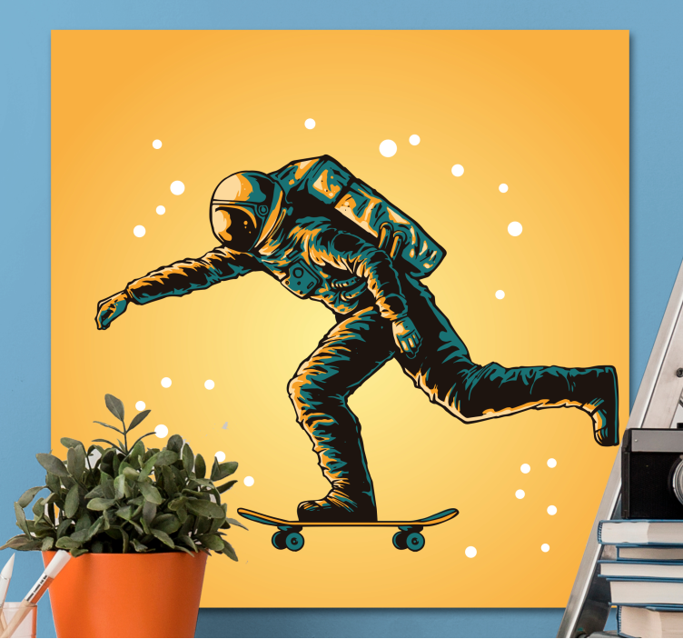 Videogames canvas schilderij skating astronaut avontuur - TenStickers