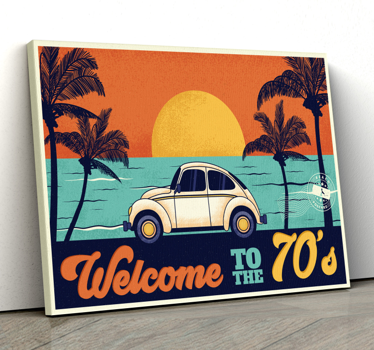 Vintage canvas schilderij Welcome to the 70's - TenStickers