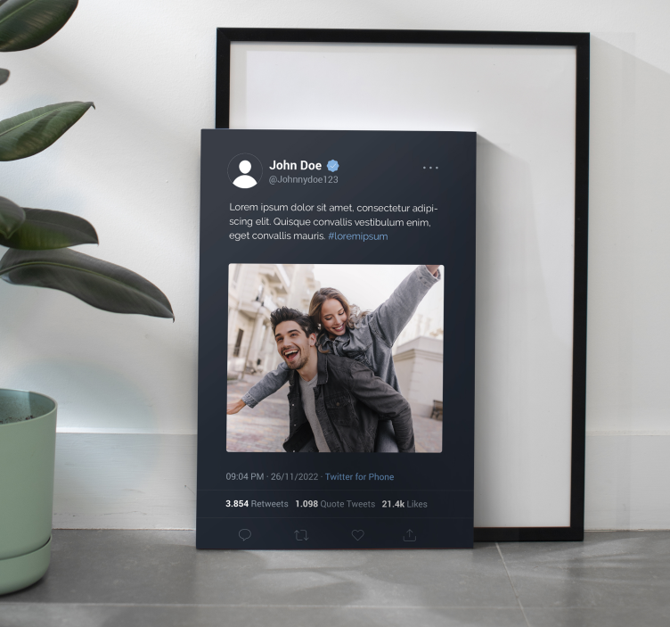 x twitter-scherm Gepersonaliseerde canvas schilderij - TenStickers