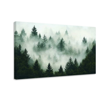 Mistig bos Canvas landschap - TenStickers