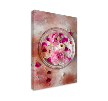 Kom bloemen schilderij Canvas bloem en plant - TenStickers