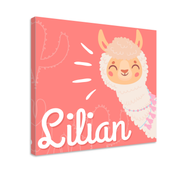 Gepersonaliseerde lama Canvas schilderij baby's - TenStickers