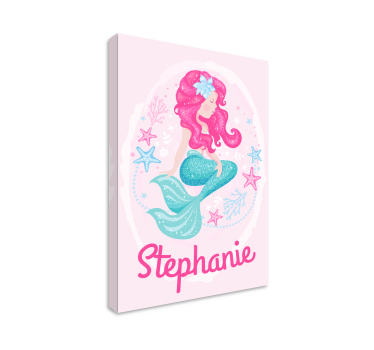 Aangepaste zeemeermin Canvas schilderij kinderkamer - TenStickers
