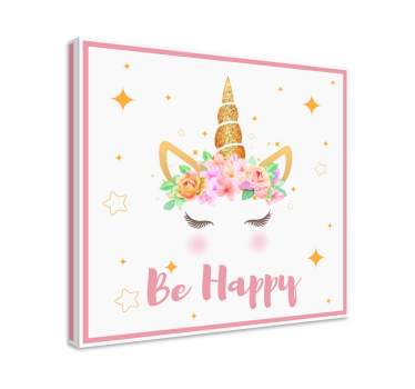 Canvas schilderij eenhoorn be happy - TenStickers