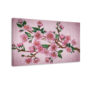 Bloeiende kersentak Canvas schilderij bloemen en planten - TenStickers
