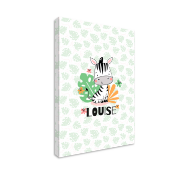 Aangepaste zebra-illustratie Canvas schilderij baby's - TenStickers