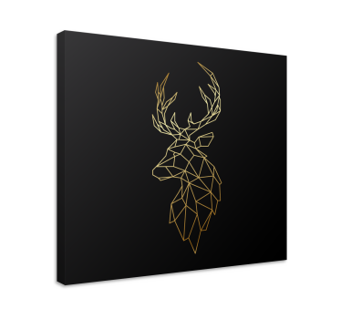 Canvas schilderij herten Gouden origami herten - TenStickers