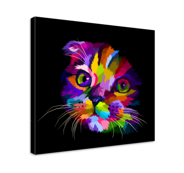 Canvas regenboog kat - TenStickers