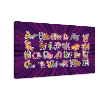 Canvas schilderij kinderen dierenalfabet plezier - TenStickers