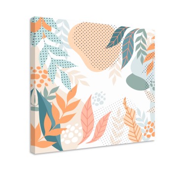 Canvas schilderij bloemen en planten bladerenpatronen - TenStickers
