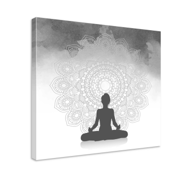 Canvas schilderij mandala Mandala silhouet meditatie - TenStickers
