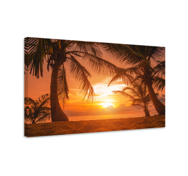 Canvas schilderij Zonsondergang op het strand - TenStickers