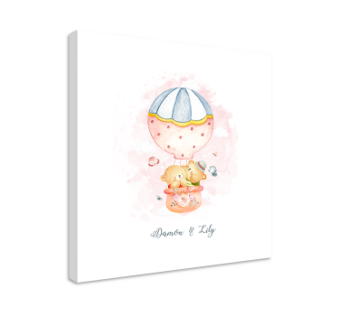 Canvas schilderij baby's ballonnen en beren - TenStickers