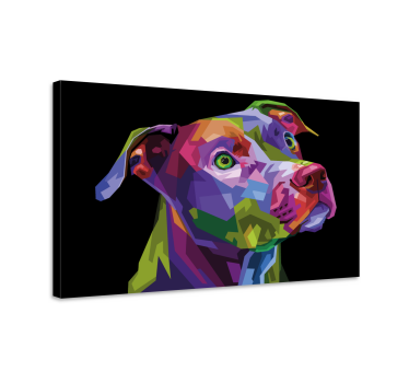 Canvas schilderij honden Veelkleurige moderne pitbull - TenStickers