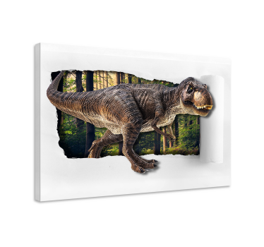 Canvas schilderij dinosaurussen 3d dinosaurus - TenStickers