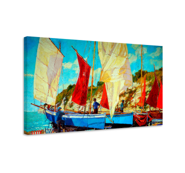 Canvas landschap zeilboten scène - TenStickers