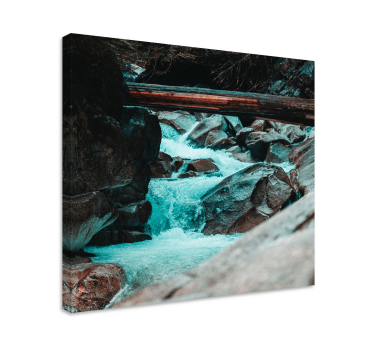 Snelstromende rivierstroom Canvas landschap - TenStickers