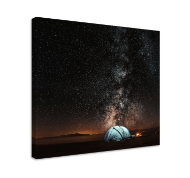 Canvas natuur landschap Nacht kamperen in de bergen - TenStickers