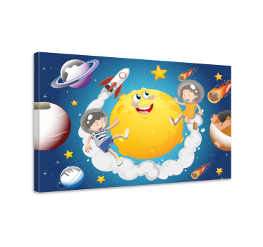 Canvas schilderij kinderen ruimte avontuur plezier - TenStickers