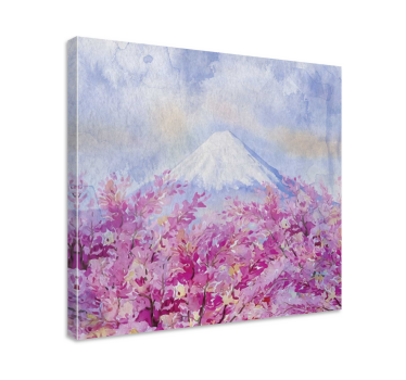 Canvas bloemen Kersenbloesem landschap - TenStickers