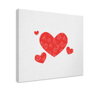 Hartpatroon op witte achtergrond canvas - TenStickers
