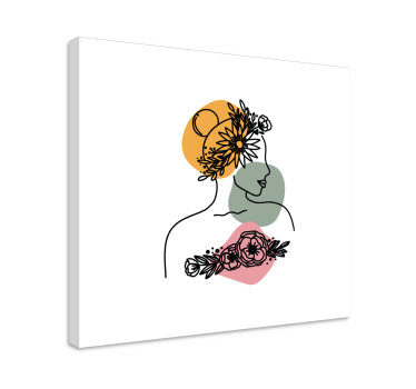 Canvas bloemen Geweldige vrouw bloem gezicht - TenStickers