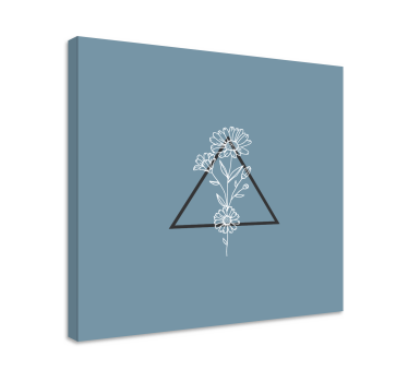 Canvas schilderij bloemen en planten driehoekig ontwerp - TenStickers