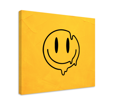 Canvas schilderij kunst Vloeibare smiley icoon - TenStickers