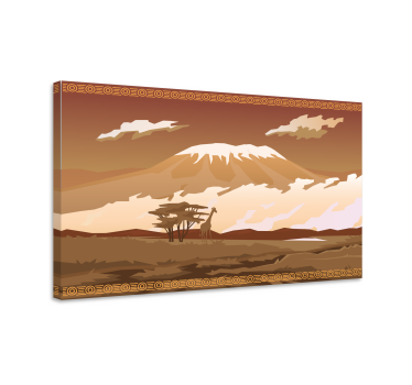 Canvas natuur landschap Kilimanjaro bruin landschap - TenStickers