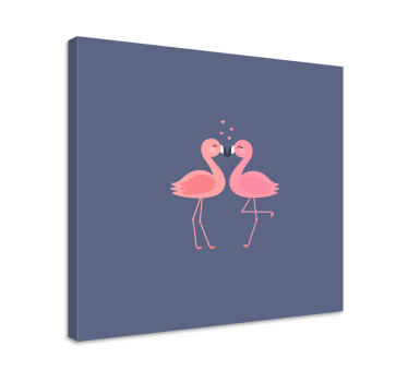 Canvas schilderij ingang Flamingo's die een hart vormen - TenStickers