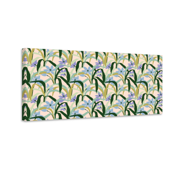 Canvas schilderij bloemen en planten groene bloempatronen - TenStickers