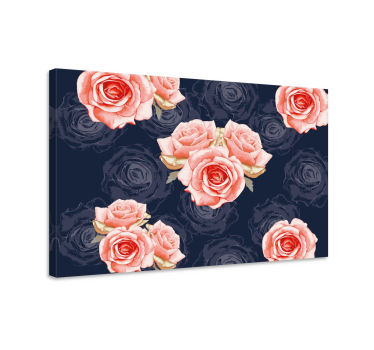 Canvas schilderij bloemen en planten delicaat rozencluster - TenStickers