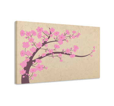 Kersenbloesem tak Canvas schilderij bloemen en planten - TenStickers