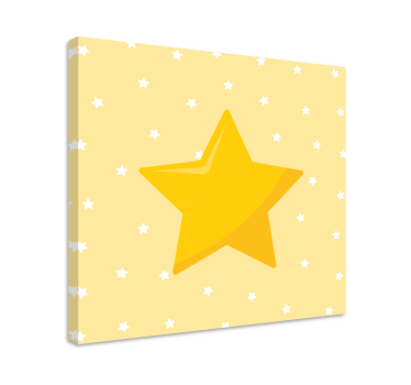 Canvas schilderij kinderen Gele klassieke ster - TenStickers