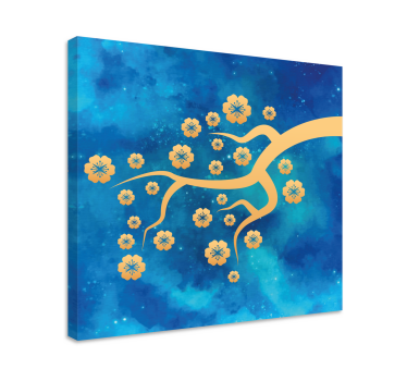 Canvas schilderij bloemen en planten bloeiende tak - TenStickers