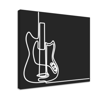Canvas schilderij muziek elektrische gitaar omtrek - TenStickers