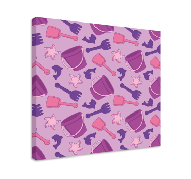 Canvas schilderij kinderen strand speelgoed patroon - TenStickers