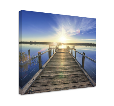 Canvas landschap zonnige meer pier - TenStickers