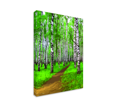 Weelderig berkenbospad Canvas bomen - TenStickers