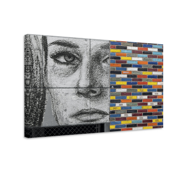 Canvas schilderij mensen en karakters portret en mozaïek - TenStickers