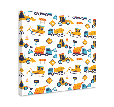 Bouwvoertuig plezier Canvas schilderij kinderen - TenStickers
