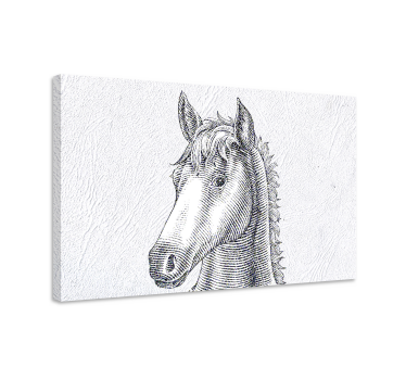 Paarden schilderij op canvas elegante paardenschets - TenStickers
