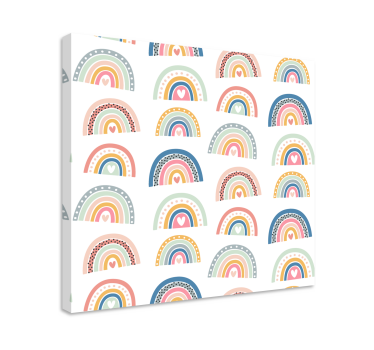 Canvas schilderij kinderen kleurrijke regenboogpatronen - TenStickers