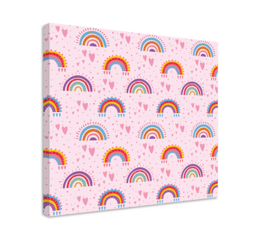 Canvas schilderij kinderen kleurrijk regenboog motief - TenStickers