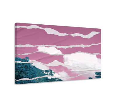 Kleuren boven de roze horizon Canvas landschap - TenStickers