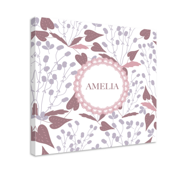 Canvas schilderij bloemen en planten met naam ontwerp - TenStickers