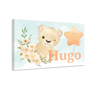 Canvas schilderij baby's schattig leeuwtje personage - TenStickers