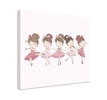 Canvas schilderij kinderen balletdansers - TenStickers