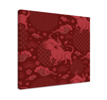 Vintage canvas schilderij Vintage patroon in chinese stijl - TenStickers