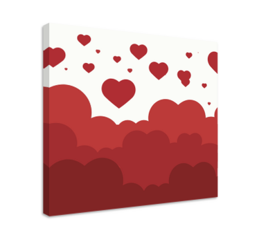 Canvas schilderij slaapkamer Rood hart wolk ontwerp - TenStickers